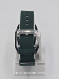 CARTIER ELITE SQUARE RUBBER STRAP WATCH